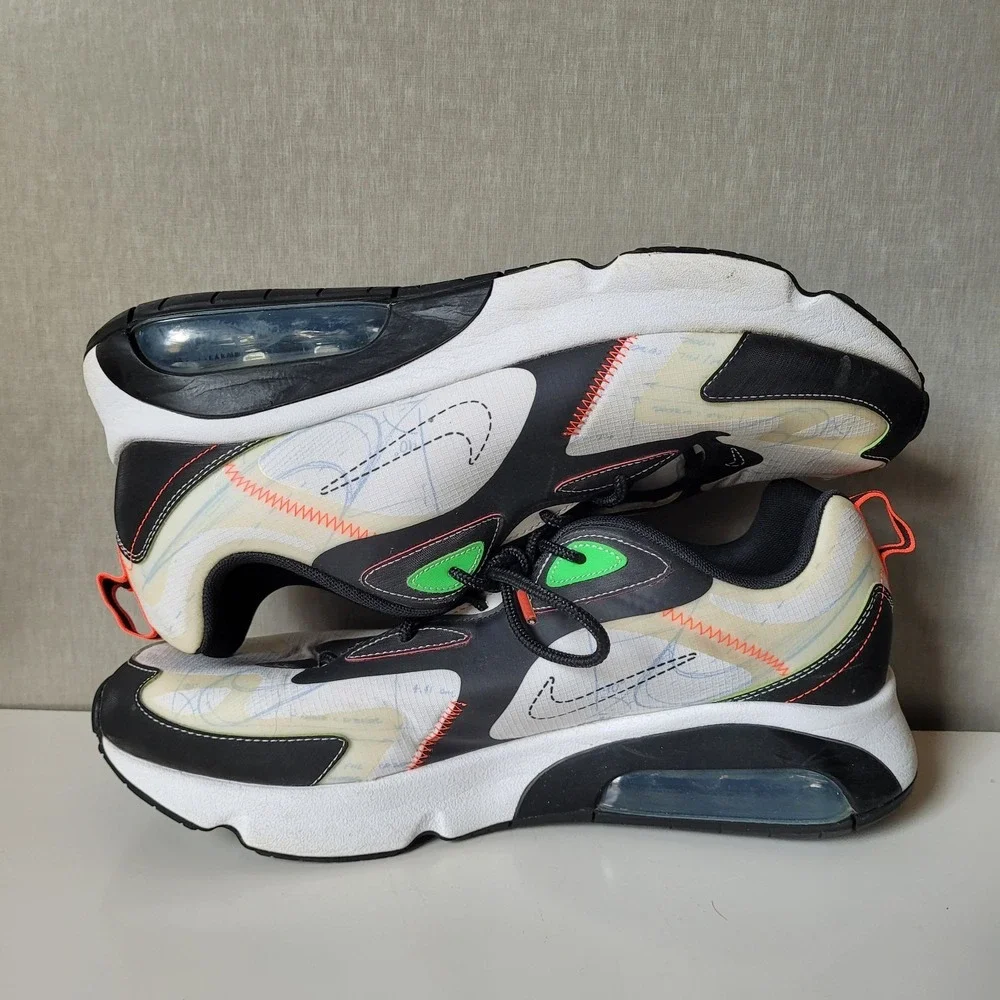 Nike Air Max 200 Blueprint White Black Green Orange Very Good Condition